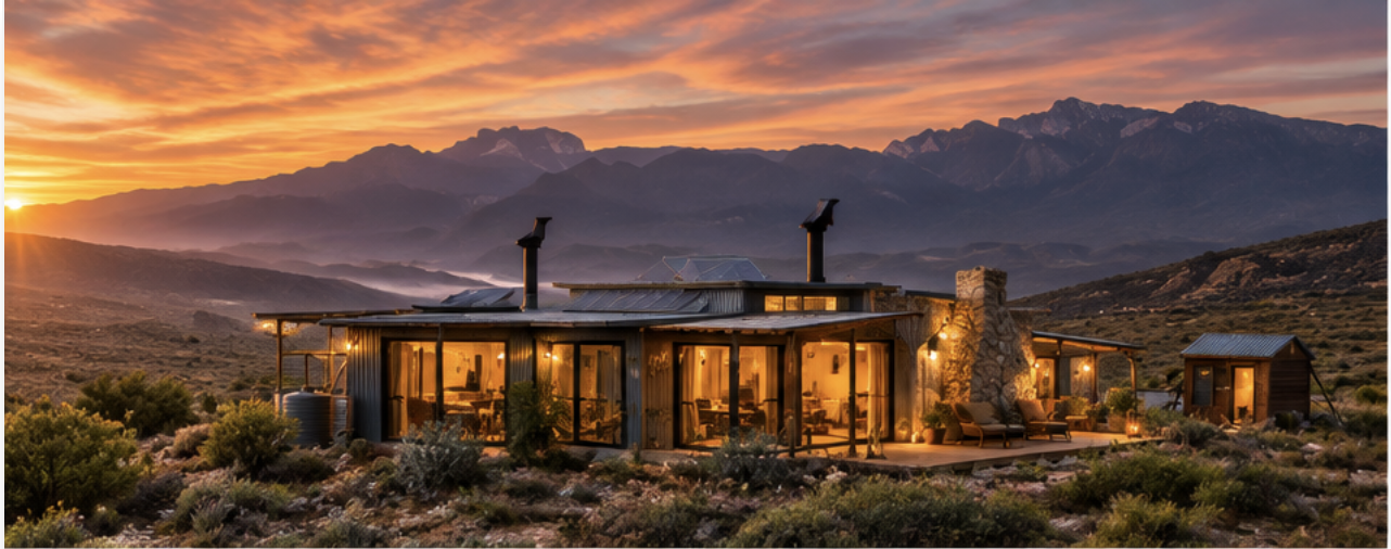 Owl's Nest Mountain Lodge at sunset