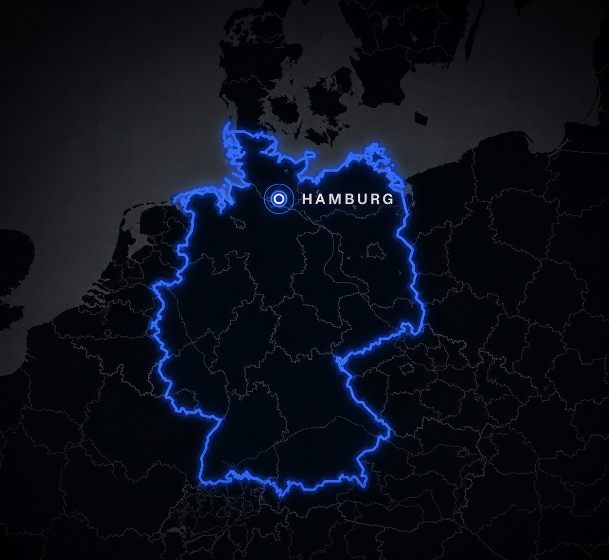 Deutschlandkarte mit Standort Hamburg