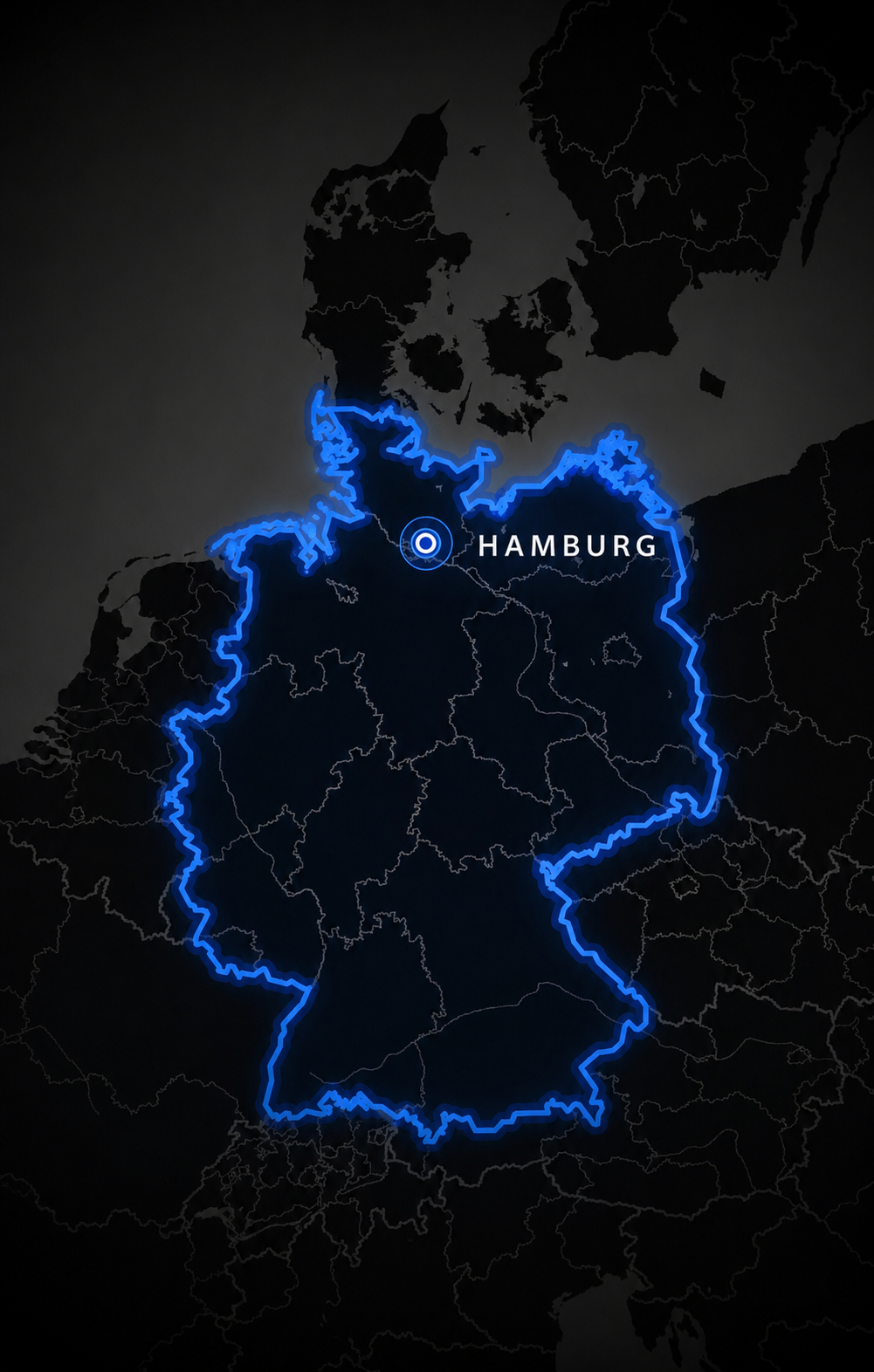 Deutschlandkarte mit Standort Hamburg