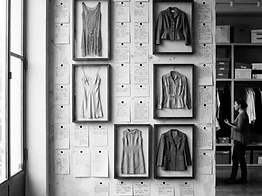 A curated archive wall