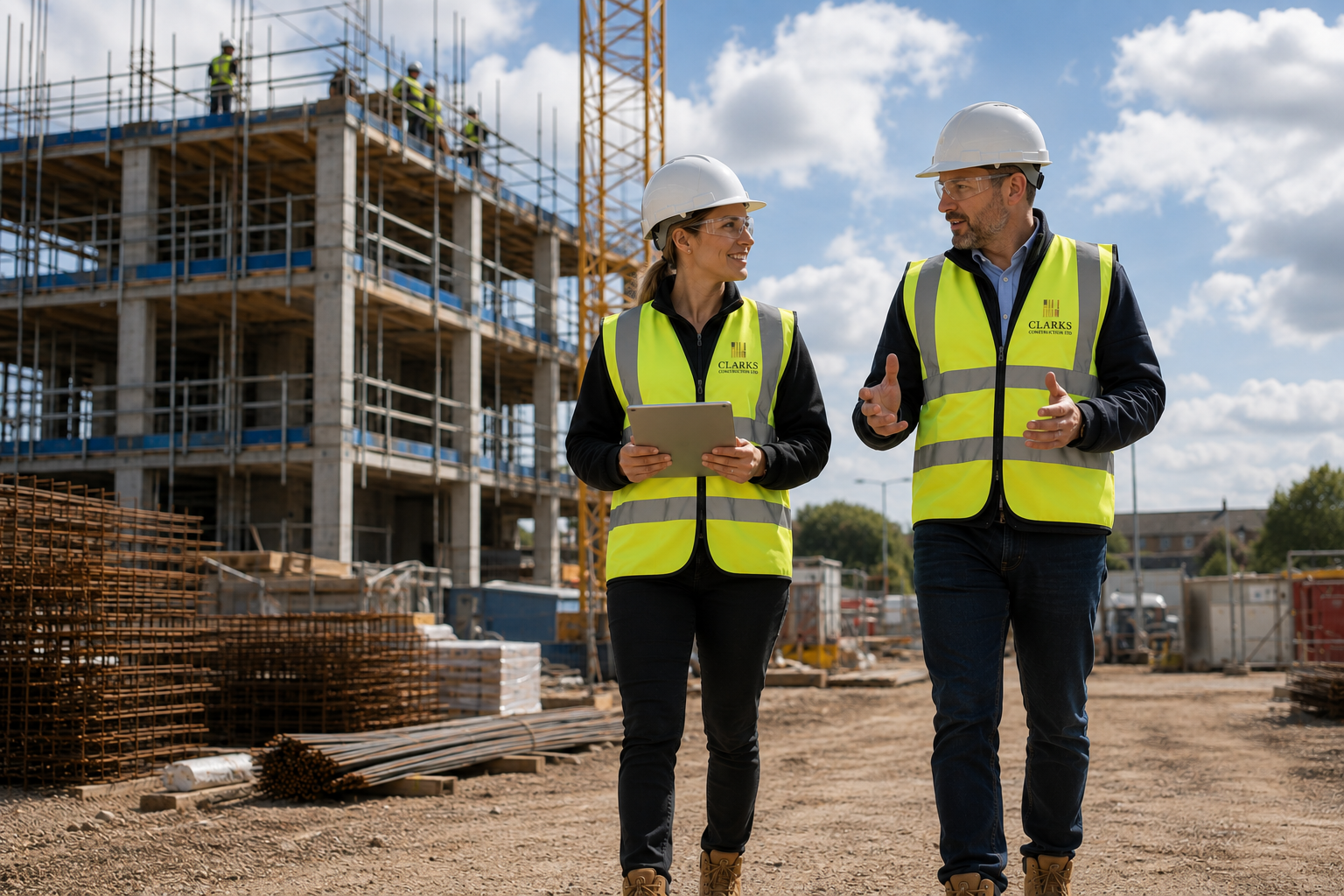 Clarks Construction careers - construction professionals on site