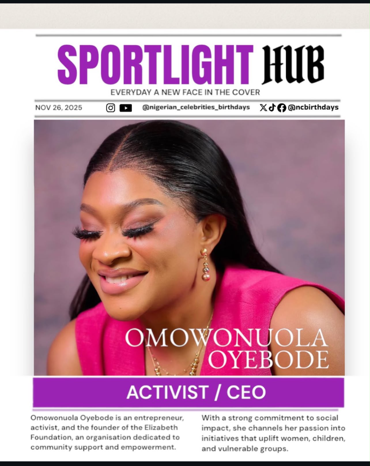 Spotlight Hub — Omowonuola Oyebode, Activist & CEO
