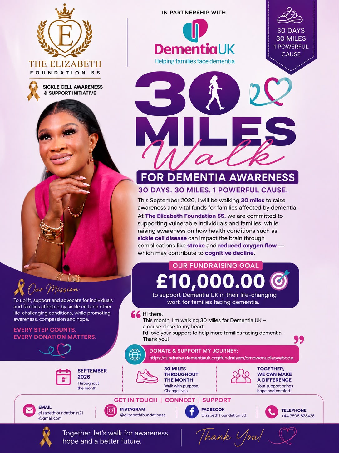 30 Miles Walk for Dementia Awareness — September 2026