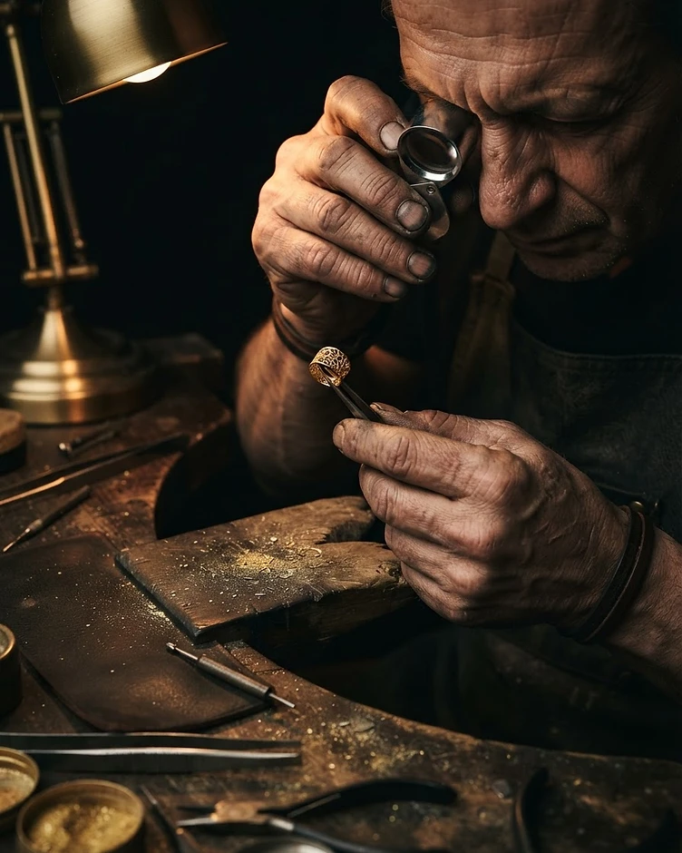 Goldsmith working at the bench — Smith & Co Jewellers Welkom