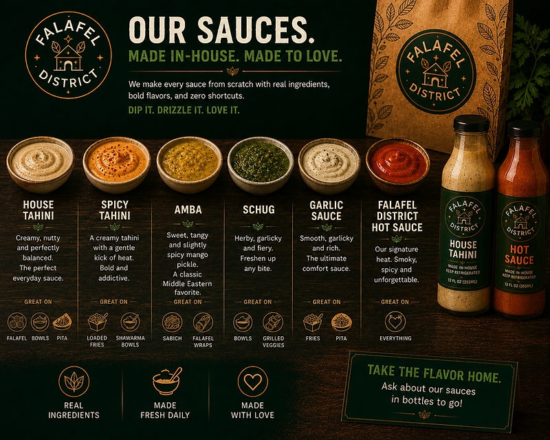 Yummies house-made sauces