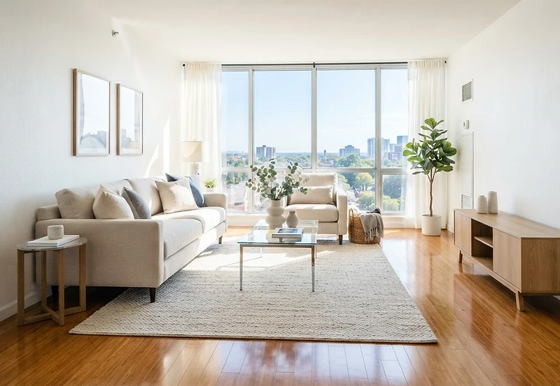 Spotless modern apartment interior after a professional turnover clean