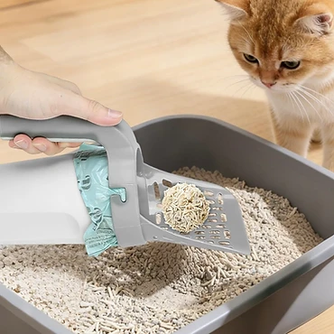 All-in-One Cat Litter Scoop with Waste Bag Dispenser