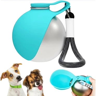 2-in-1 Portable Dog Water Bottle with Foldable Silicone Bowl