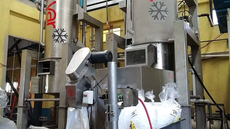 Planta de hielo 60 ton/día — Hielo cilíndrico — instalación industrial MEYAR