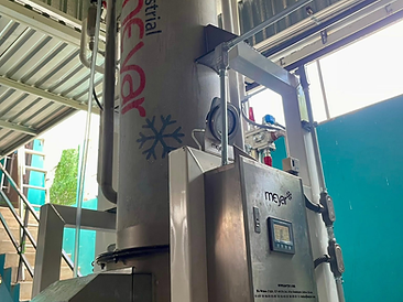 Evaporador para hielo cilíndrico 5 ton/día — instalación industrial MEYAR 2