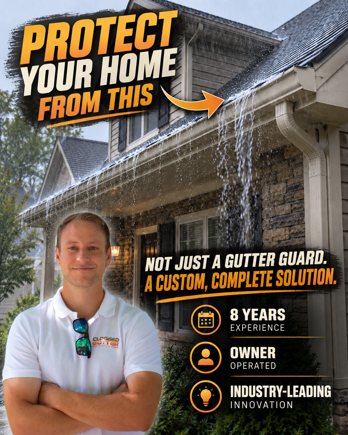 Protect your home from clogged gutters with gutter guards that work — results 100% guaranteed