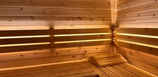 Cedar sauna interior