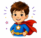 Child as a storybook superhero