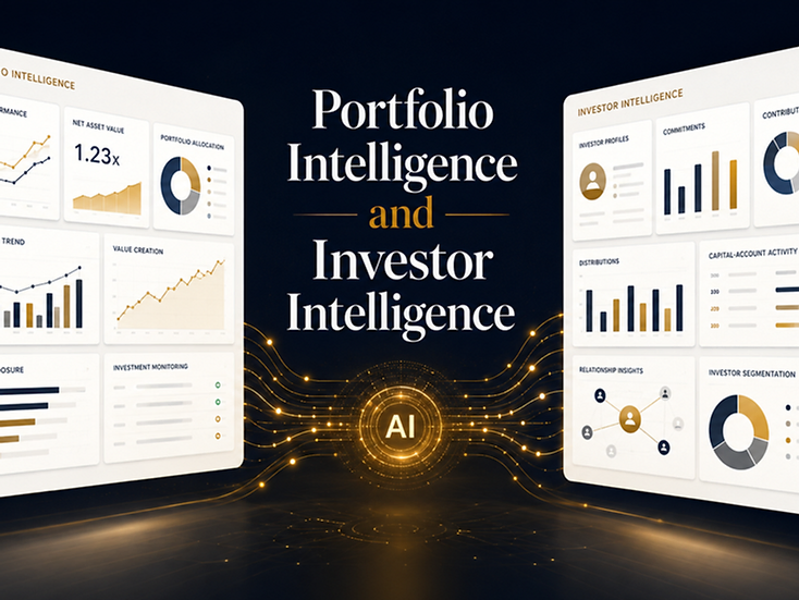FinNavis Private Markets Intelligence — Portfolio Intelligence and Investor Intelligence dashboards
