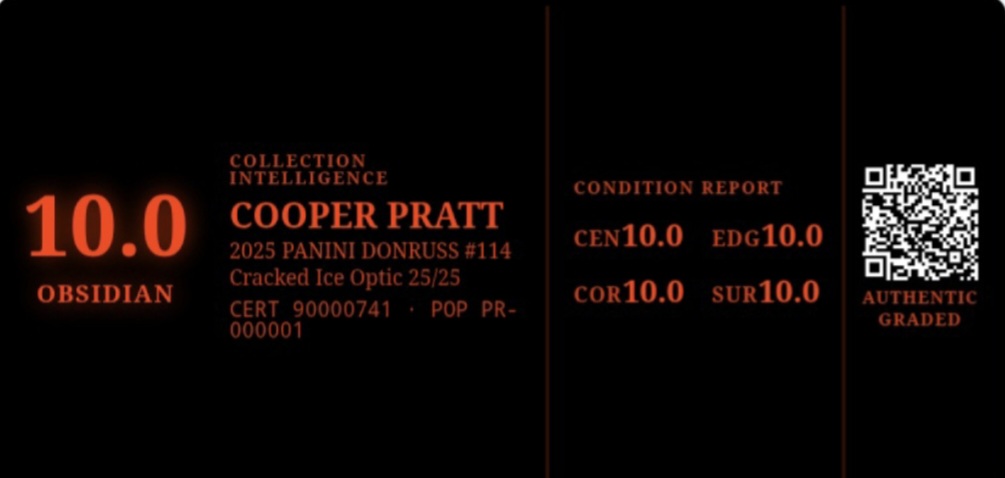 Obsidian perfect-10 slab label