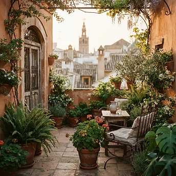 Spain — Sun-warmed terraces, tiled patios, and the long, late Andalusian evenings.