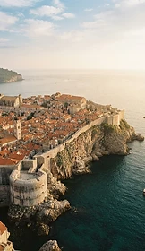 Dubrovnik terracotta rooftops and walls above the Adriatic