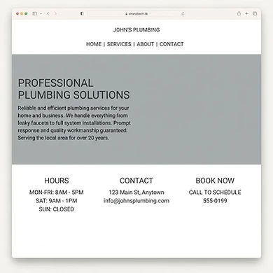 Almindelig hjemmeside uden booking
