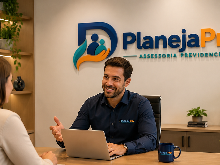 Consultor da PlanejaPrev atendendo um cliente