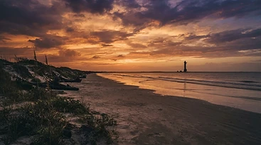 Boca Chica beach at sunset, Gulf Coast