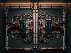 Immaculately organized electrical panel wiring