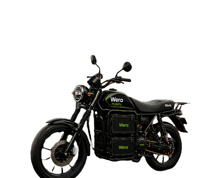 Wera electric motorcycle on a sun-drenched African street