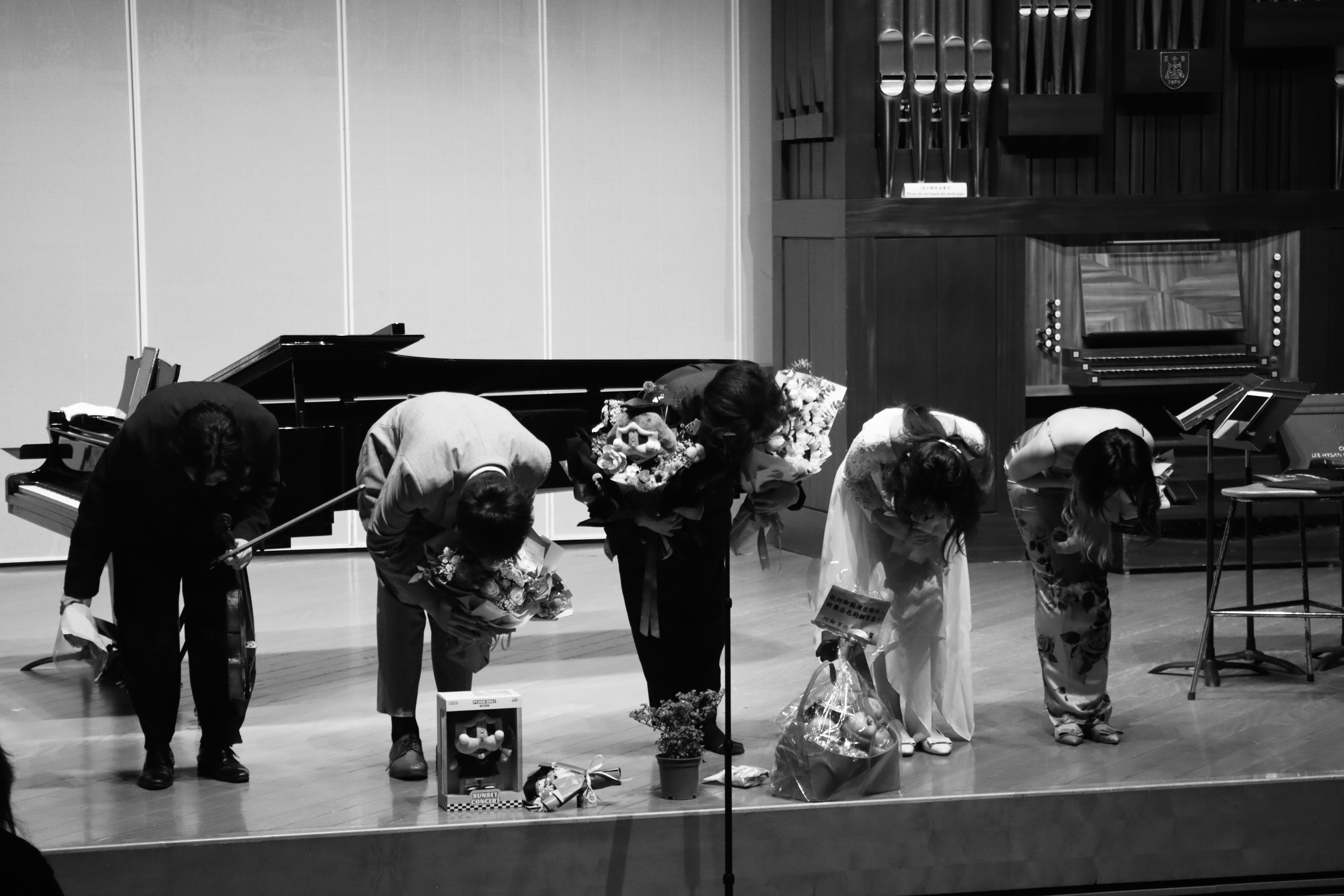 Ensemble taking a bow at Lee Hysan Concert Hall