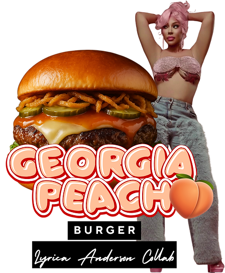 The Georgia Peach Burger — LOL Burger Bar archive collaboration with Lyrica Anderson