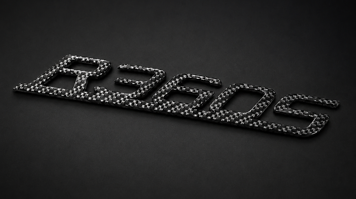 3D Emblem Sonderanfertigung R360S mit Carbon für Volkswagen Golf R360S
