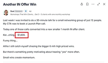 Sue — $1,600 win