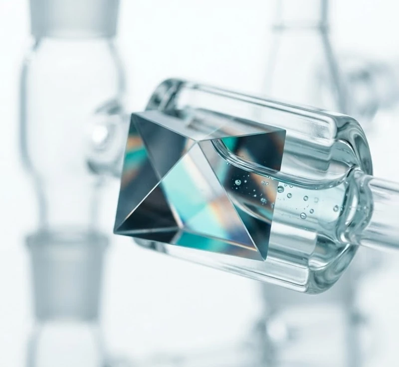 Light refracting through medical-grade laboratory prisms