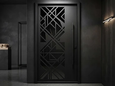 Modern Geometric Iron Door
