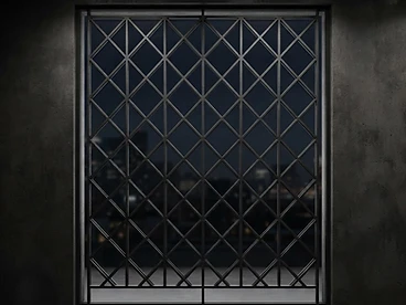Diamond Pattern Iron Window
