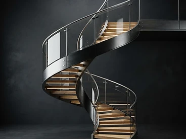 Spiral Staircase with Glass Balustrade