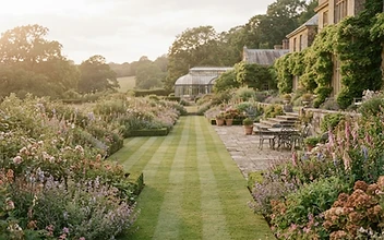 A sun-dappled large established West Kent garden with deep borders