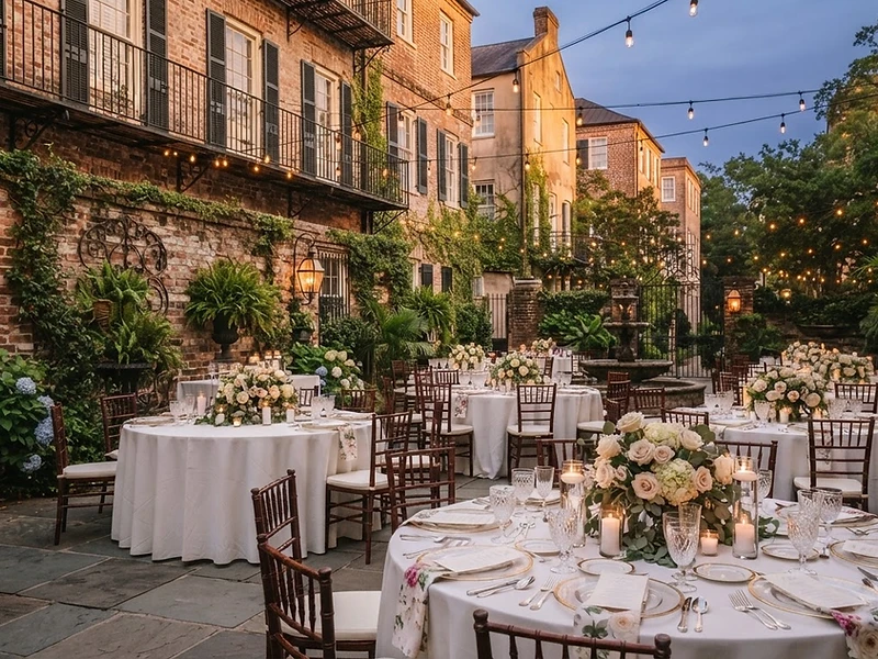 Charleston harbor estate at golden hour