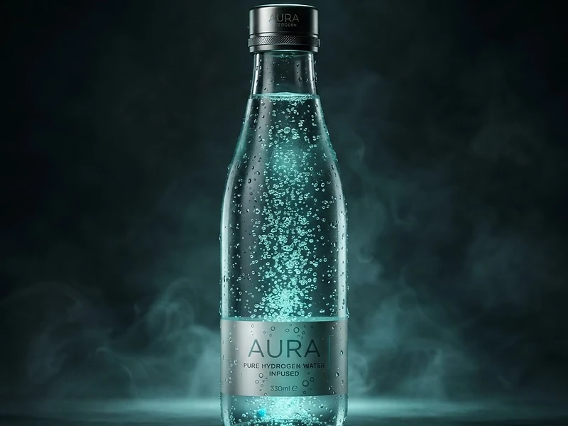 AQUA9 hydrogen water in a glass bottle with fine bubbles