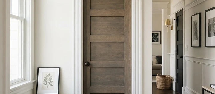 Finished interior wooden door installation showing clean Residential Carpentry work in a Bradley Beach, NJ home.