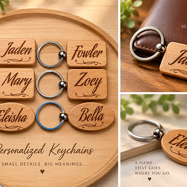 Personalized Wooden Keychains – personalized handcrafted gift by JKC Craft Zone