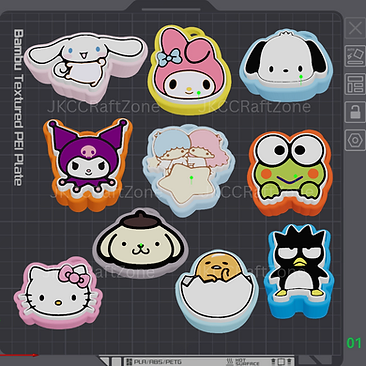 Keychain Clickers - Cute Characters (Digital Files Only) – personalized handcrafted gift by JKC Craft Zone
