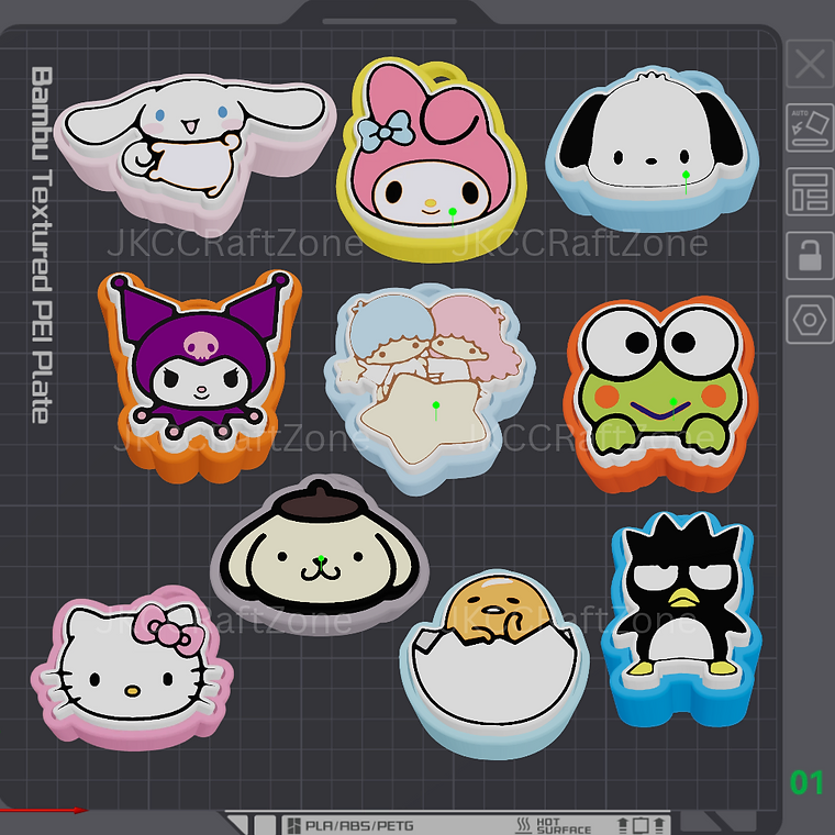 Keychain Clickers - Cute Characters (Digital Files Only) personalized gift – main view