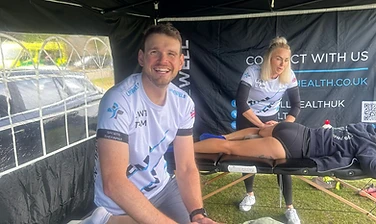On-site sports massage at an event