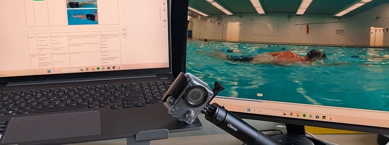 Swim analysis workstation with video review