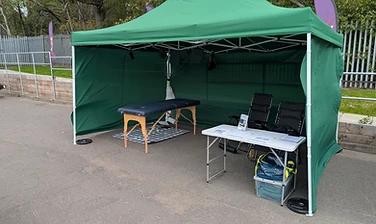 Pop-up therapy gazebo setup