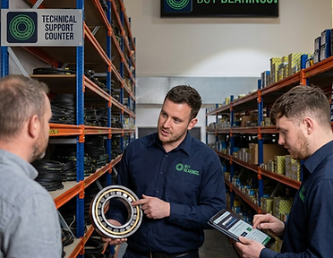 Inside the Buy Bearings warehouse at the technical support counter