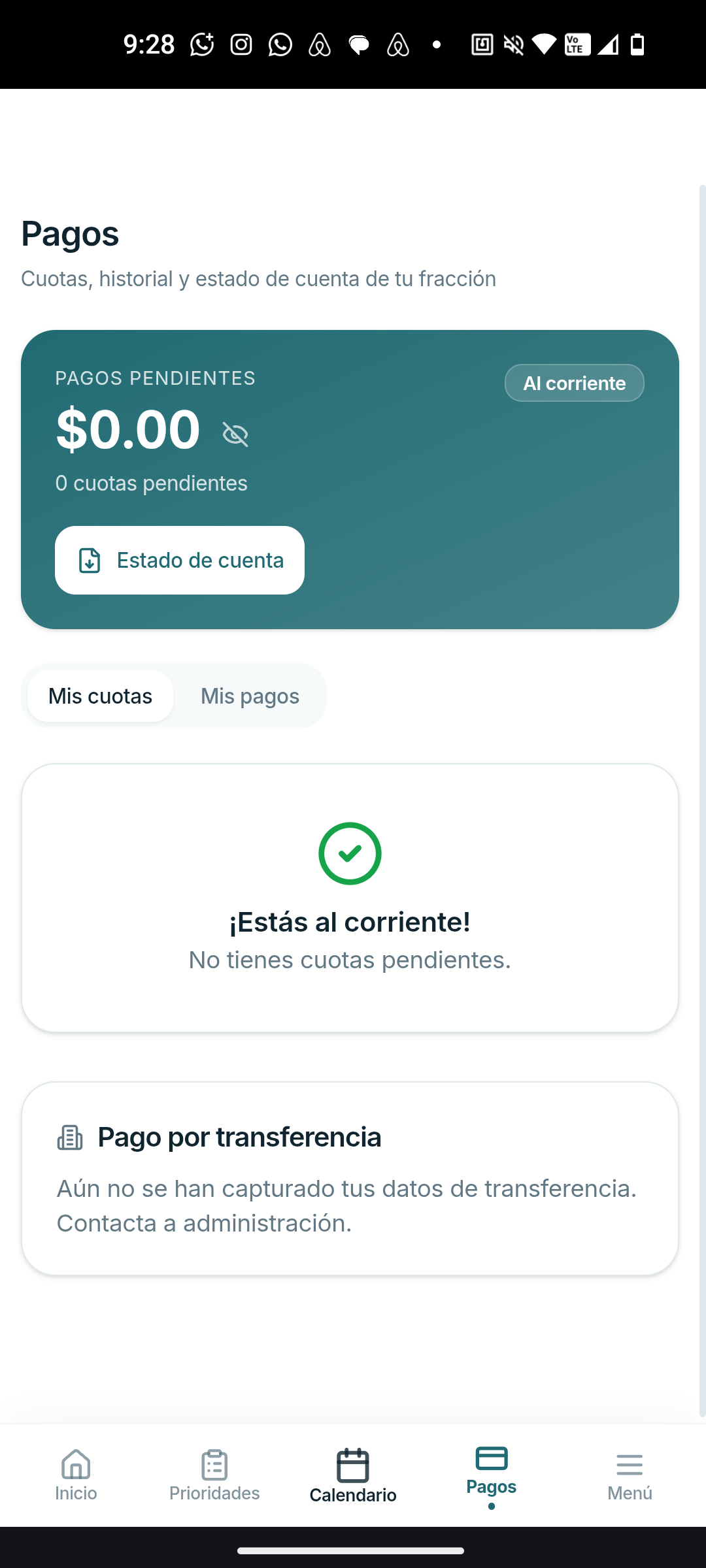Pagos y cuotas