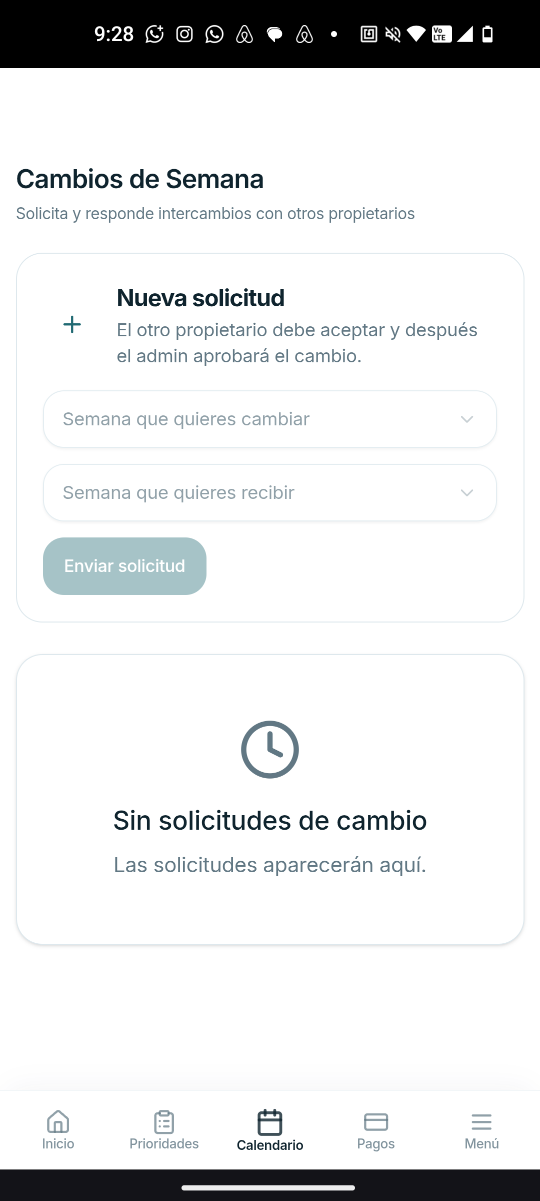 Cambios de Semana
