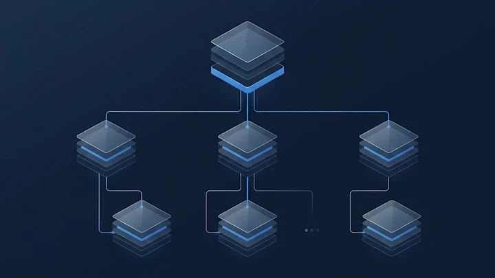 Illustration zu Holding- und Beteiligungsstrukturen mit Hierarchiediagramm