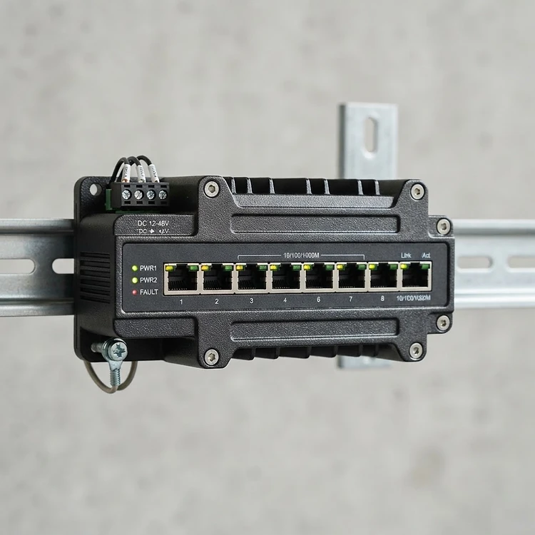 Industrial Ethernet Switch (8-Port Gigabit, DIN Rail)