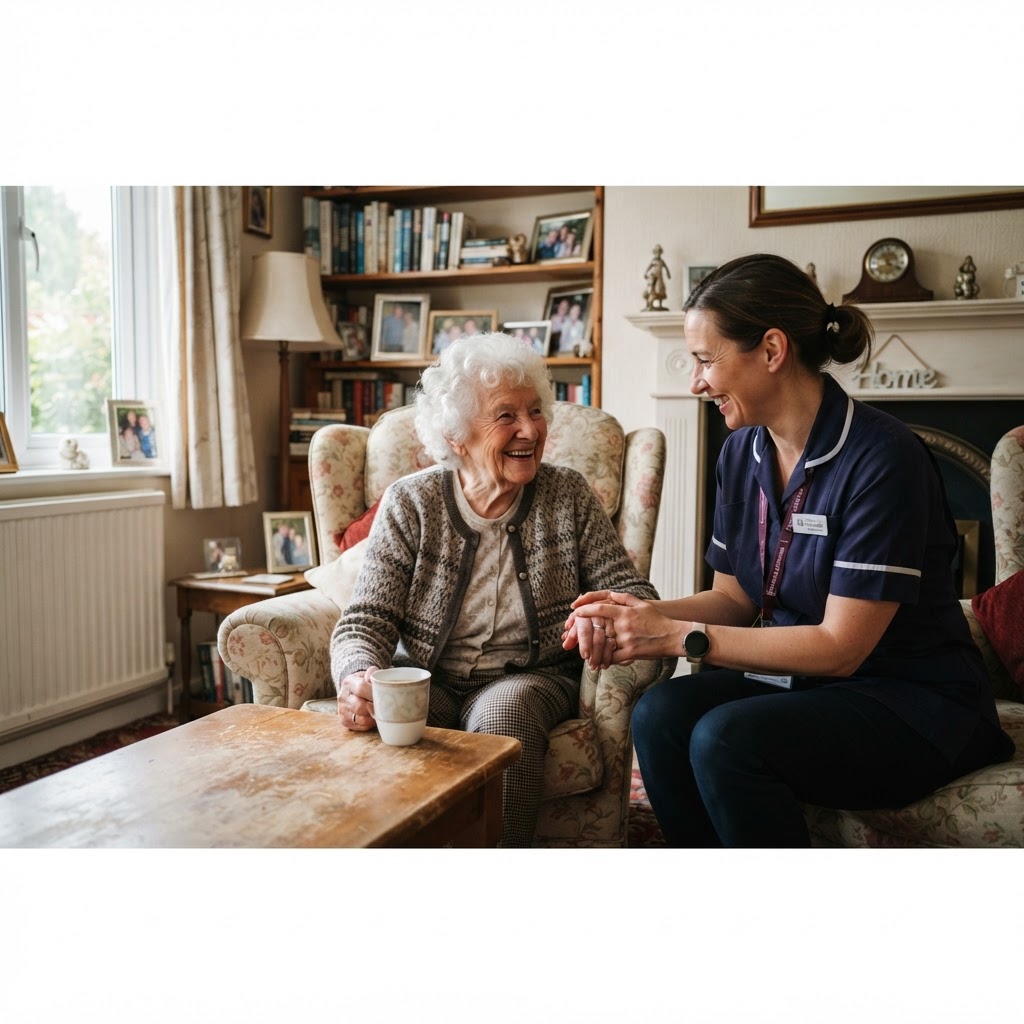 JNDavelin Care caregiver supporting a client at home